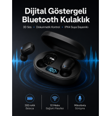 İkili Bluetooth Kulaklık Dijital Göstergeli Uzun Pil Ömrü Yüksek Ses Kaliteli Yeni Nesil
