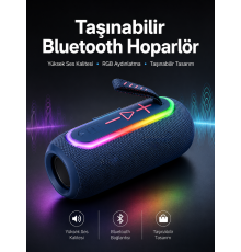 Kablosuz Bluetooth Hoparlör Uzun Pil Ömrü Taşınabilir