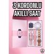 Akıllı Saat Amoled Ekran 3 Kordonlu Aksesuar Hediyeli Sesli Görüşme