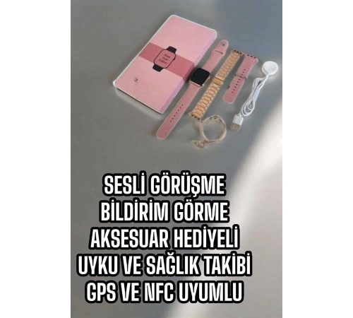Akıllı Saat Sesli Görüşme Bildirim Görme Uyku ve Sağlık Takibi