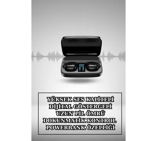 Kablosuz Bluetooth Kulaklık ve Kordon Hediyeli Akıllı Saat Nabız Ölçer Uzun Pil Ömrü