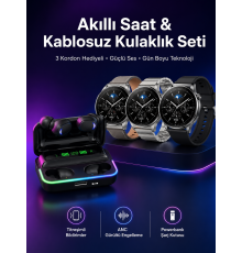 Yeni Nesil Akıllı Saat Ve Bluetooth Kulaklık Titreşim Bildirimleri Uyku Takibi