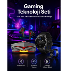 ANC Özellikli Bluetooth Kulaklık ve Amoled Ekran Akıllı Saat Uyku ve Sağlık Takibi Nabız Ölçer