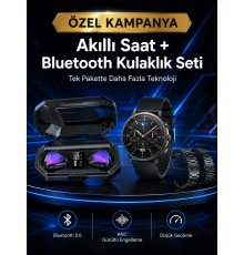 Yeni Nesil Kampanyası Bluetooth Bağlantılı Akıllı Saat ve Kablosuz Kulaklık Dijital Göstergeli