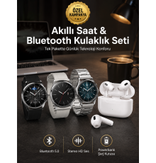 Aynalı Bluetooth Kulaklık Yeni Nesil Akıllı Saat Titreşimli Nabız Ölçer Spor Modları