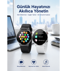 Akıllı Saat Amoled Ekran Bluetooth Bağlantılı Sesli Görüşme Nabız Ölçer