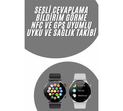 Akıllı Saat Uyku ve Sağlık Takibi NFC Uyumlu Bluetoooth Bağlantılı Android İOS Uyumlu