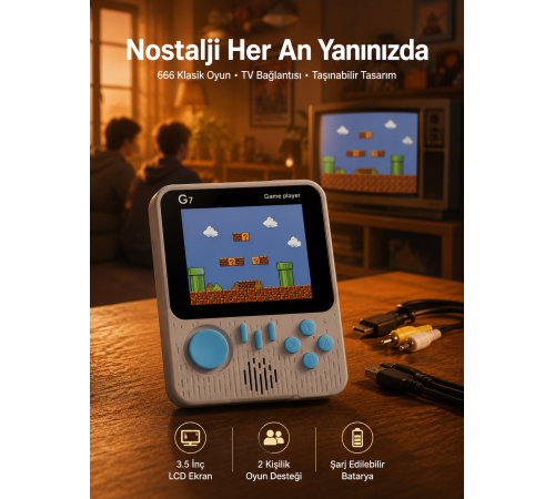 Oyun Konsolu Retro Oyun Konsolu Tv'ye Bağlanabilir Taşınabilir