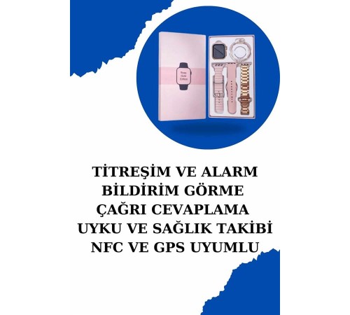 Kadınlar İçin Dokunmatik Ekran Akıllı Saat ve  Kablosuz Bluetooth Kulaklık ANC Özelliği