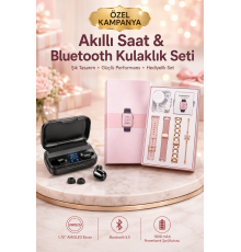 Aksesuar Hediyeli Akıllı Saat ve Dijital Göstergeli Powerbankli Bluetooth Kulaklık