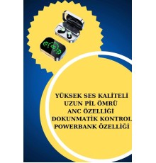 Yeni Nesil Kaliteli Akıllı Saat ve Kablosuz Bluetooth Kulaklık Yüksek Ses Kaliteli