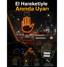Pilli Led Işık Araç Camı İçin Uzaktan Kumandalı El Simgesi