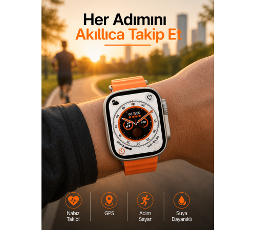 Yeni Nesil Ultra Akıllı Saat Adımsayar Uyku Takibi Nabız Sensörü Yeni Nesil