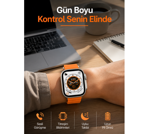 Akıllı Saat GPS Özelliği Bildirim Görme Adımsayar Sesli Görüşme Yapabilen Yeni Nesil