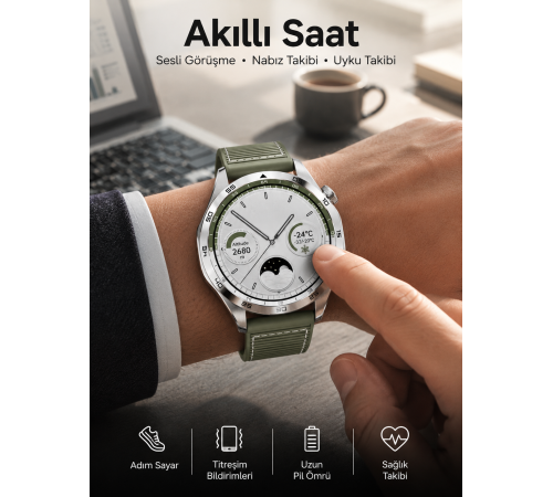 Akıllı Saat Sesli Görüşme Uyku ve Sağlık Takibi NFC Uyumlu