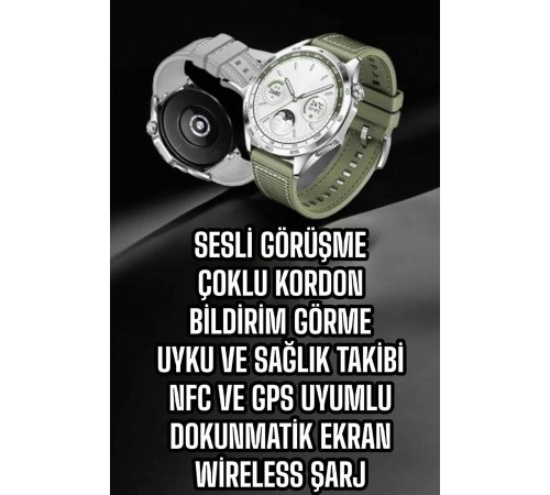 Akıllı Saat Sesli Görüşme Uyku ve Sağlık Takibi NFC Uyumlu