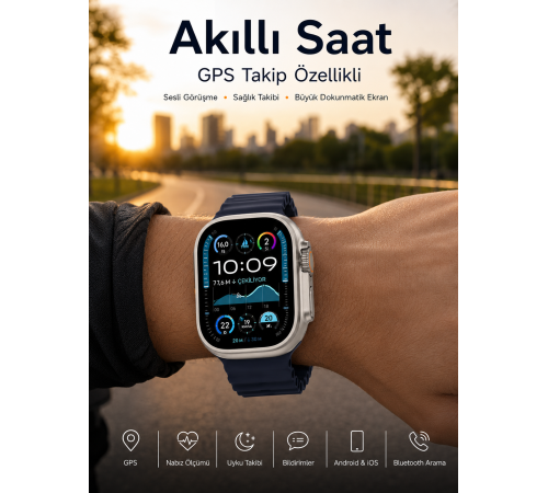 Akıllı Saat Nabız Ölçer Uyku Takibi Adımsayar Alarm ve Hatırlatıcı Çağrı Cevaplama Yeni Nesil