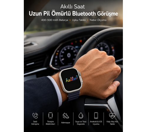 Akıllı Saat Yeni Nesil Bluetooth Bağlantılı Uyku Sağlık Takibi GPS Ve NFC Uyumlu