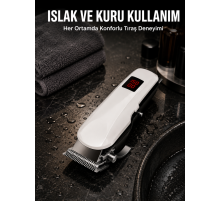 Tıraş Makinesi Profesyonel Saç Ve Sakal Kesme Milim Ayarlı Dijital Göstergeli Yeni Nesil