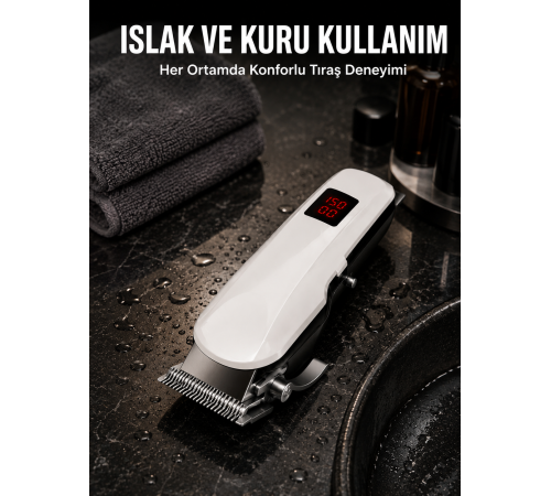 Tıraş Makinesi Profesyonel Saç Ve Sakal Kesme Milim Ayarlı Dijital Göstergeli Yeni Nesil