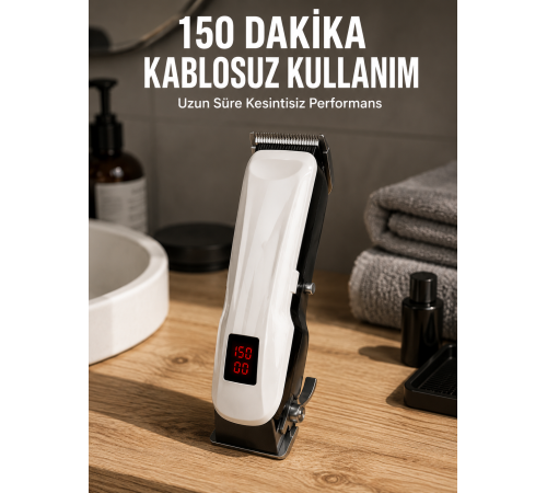 Yeni Nesil Tıraş Makinesi Uzun Şarjlı Paslanmaz Çelik Bıçaklı Yeni Nesil