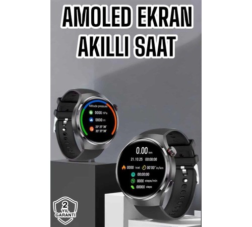 Akıllı Saat Bluetooth Bağlantılı Amoled Ekran Uyku ve Sağlık Takibi