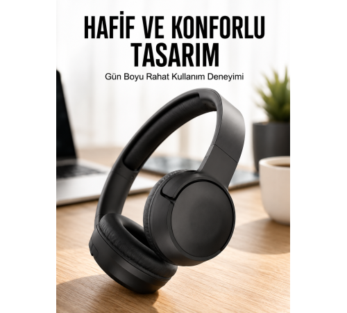 Kulak Üstü Kablosuz Bluetooth Kulaklık Gürültü Önleyici Uzun Şarj Süreli