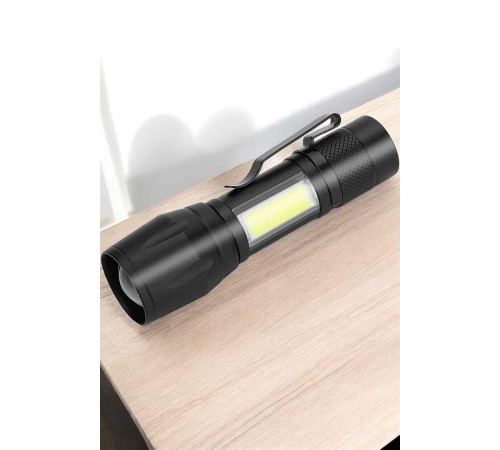 El Feneri Led USB Şarjlı Zoom Mini Led Işık Acil Durum Feneri