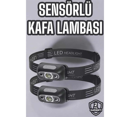 Kafa Lambası Kamp Lambası Led Işık Şarjlı Ayarlanabilir