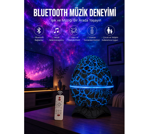 Dinozor Speaker Renk Değiştirme Projeksiyon Modu Bluetooth Hoparlör Gece Lambası Yeni Nesil