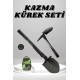 Kazma Kürek Seti Pusulalı Katlanır Portatif Kazma Kürek Seti Çok Fonksiyonlu Katlanabilir
