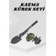 Katlanabilir Kamp Küreği Küçük Kazma Kürek Seti Pusulalı