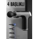 Masaj Tabancası 4 Başlıklı Kas ve Vücut Ağrıları İçin Şarjlı Darbeli