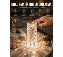 Dokunmatik Kristal Gece Lambası Hediyelik