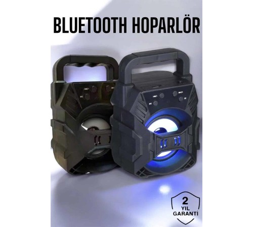 Taşınabilir Bluetooth Hoparlör Led Işıklı Uzun Pil Ömrü