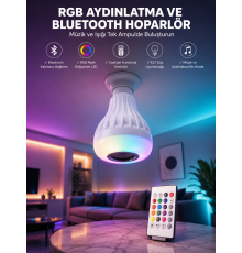Kablosuz Bluetooth Hoparlör Led Lamba