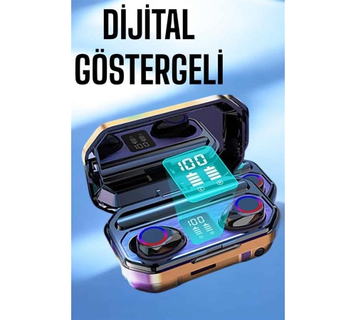 Dijital Göstergeli Bluetooth Bağlantılı Kulaklık Dokunmatik Kontrol
