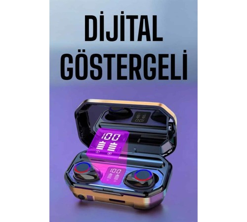 Kablosuz Bluetooth Kulaklık Dijital Göstergeli Uzun Pil Ömrü