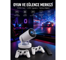 Projeksiyon Cihazı Video Oyun Konsolu Projektör Taşınabilir Ayaklı Çift Kollu 4K Çözünürlüklü