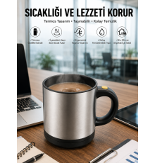 Yazılı Kupa Kendi Kendini Karıştıran Mikser Kupa Termos Bardak