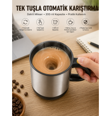 Mikser Kupa Yazılı Mug Bardak Karıştırma Özelliği