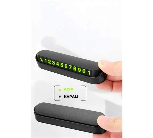Araç İçi Numaratör Numaralık Torpido Üstü Açılır Kapanır Telefon Numarası Bırakma