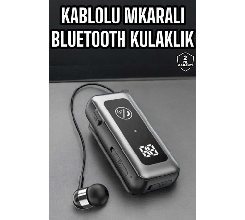 Kablolu Bluetooth Kulaklık Kulak İçi Stereo Mikrofonlu Dijital Göstergeli