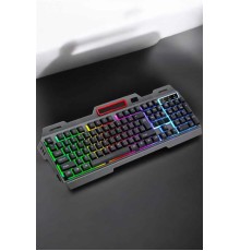 Led Işıklı Klavye Usb Girişli RGB Işıklı Q Klavye Mouse Hediyeli