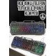 Q Klavye RGB Işıklı Klavye Ve Mouse Seti Kablolu Mouse Hediyeliş