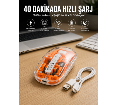 Sessiz Kablosuz USB Girişli Mouse Fare Yüksek Performanslı Yeni Nesil