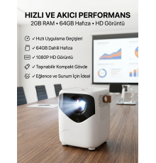 Yüksek HD Görünümlü Taşınabilir Projeksiyon Cihazı
