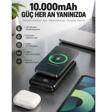 10.000 Mah Powerbank 4 Portlu Hızlı Şarj Dijital Göstergeli