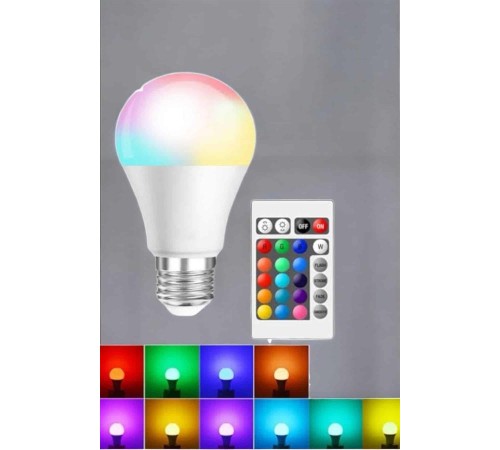 RGB Led Lamba Led Işık Ampul Renk Değiştirebilen 100 Watt