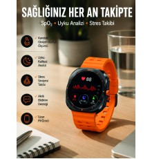 Akıllı Saat Müzik Dinleme Nabız Ölçer NFC ve GPS Uyumlu Sesli Asistan Yeni Nesil